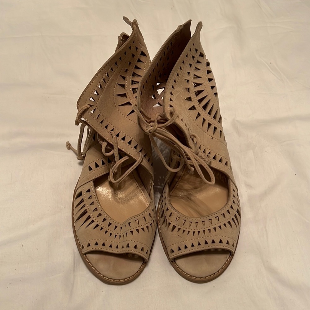Vince Camuto Tarita Suede Cutout Lace Up Sandal